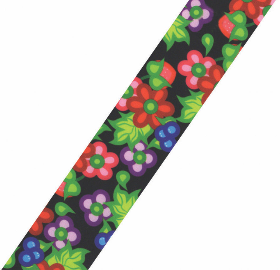 Ribbon/m (Kokum Flowers) - Black