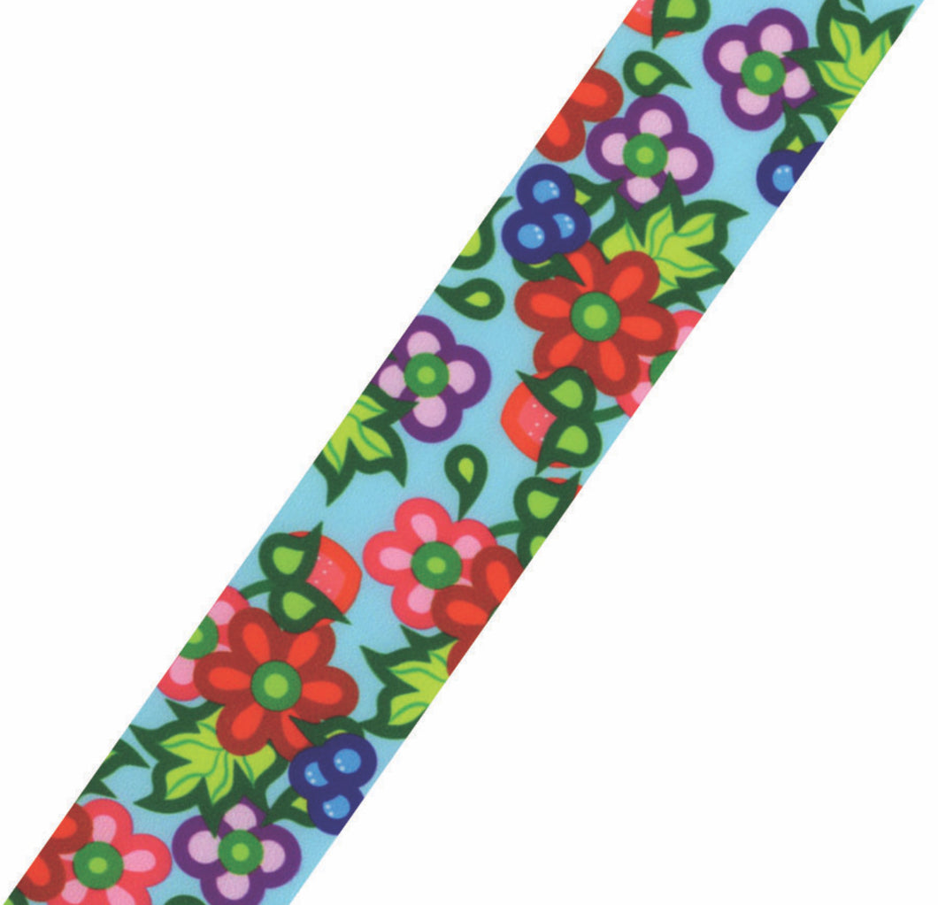 Ribbon/m (Kokum Flowers) - Turquoise