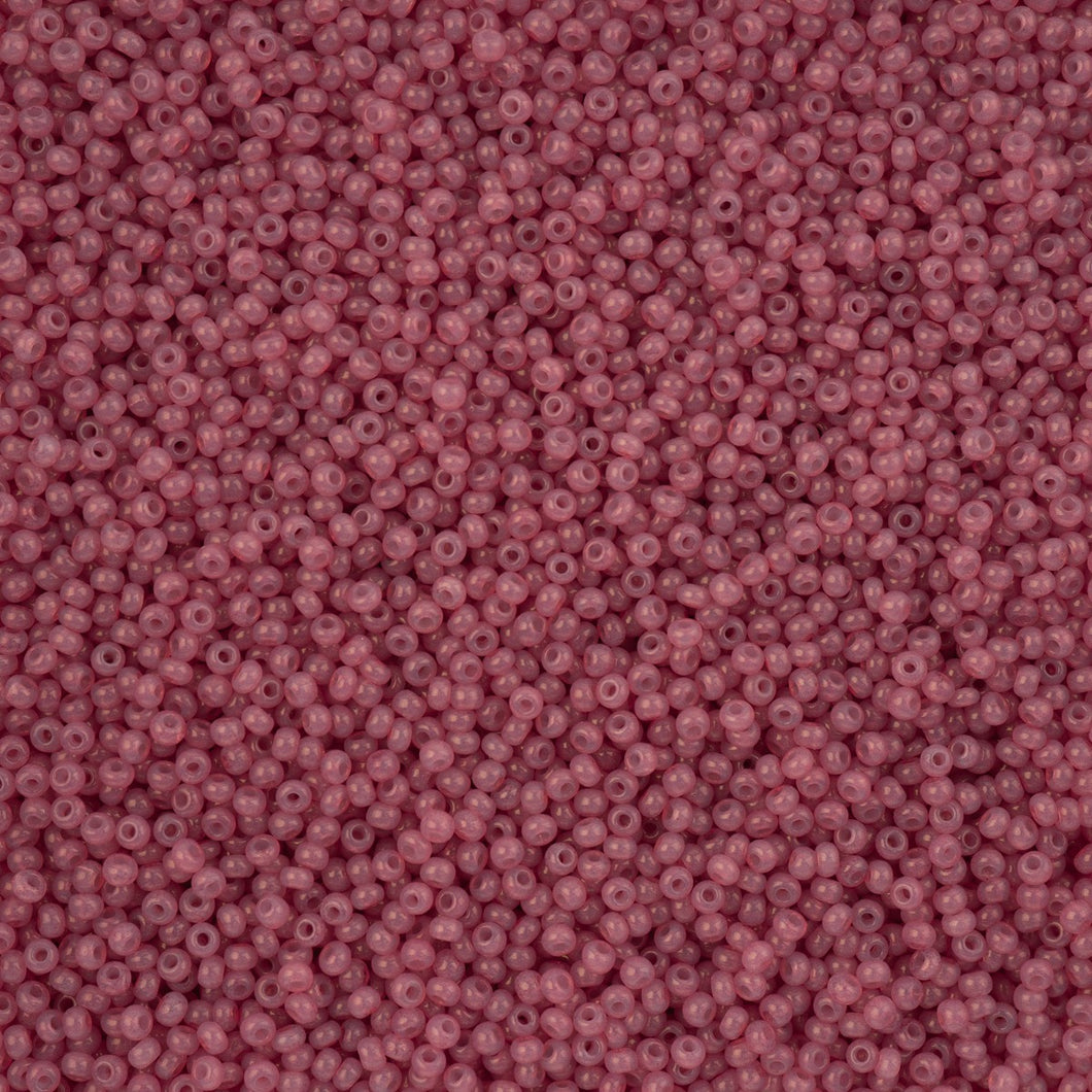11/0 Seedbead Alabaster Dark Pink Solgel