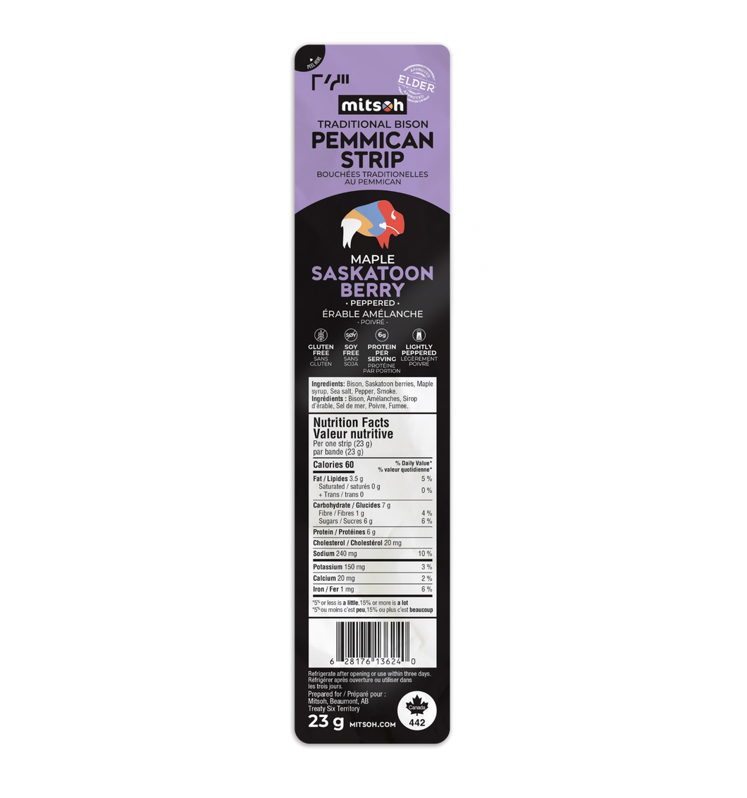 (Canada Only) Pemmican Strips - Maple Saskatoon Berry