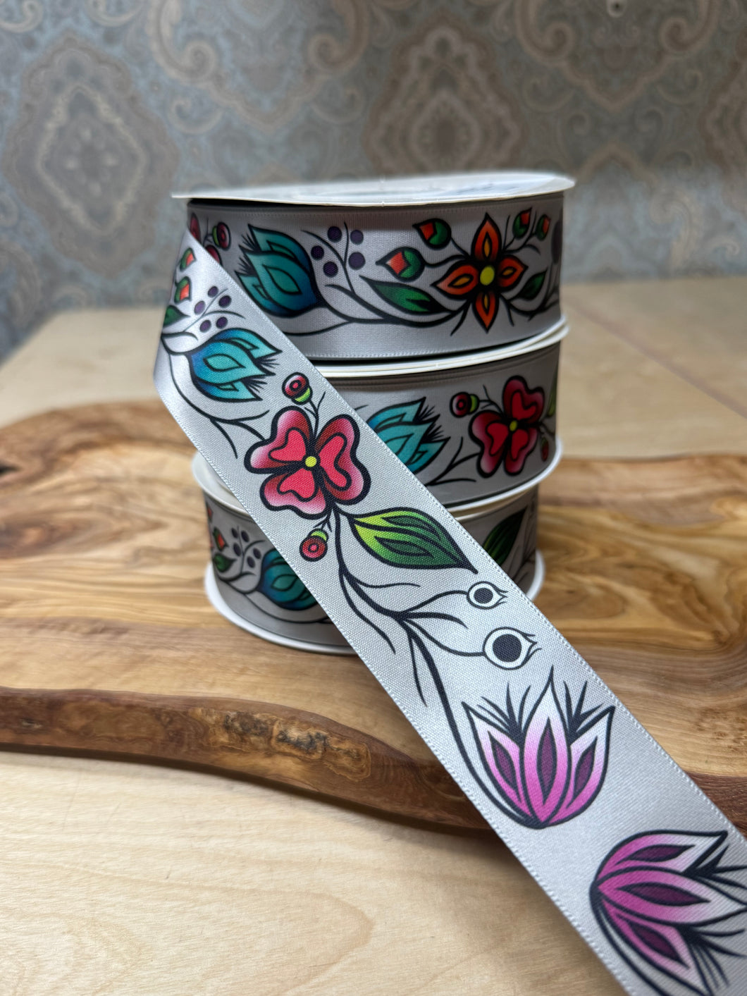 Renata Meconse Summer Ribbon Collection - Floral Grey