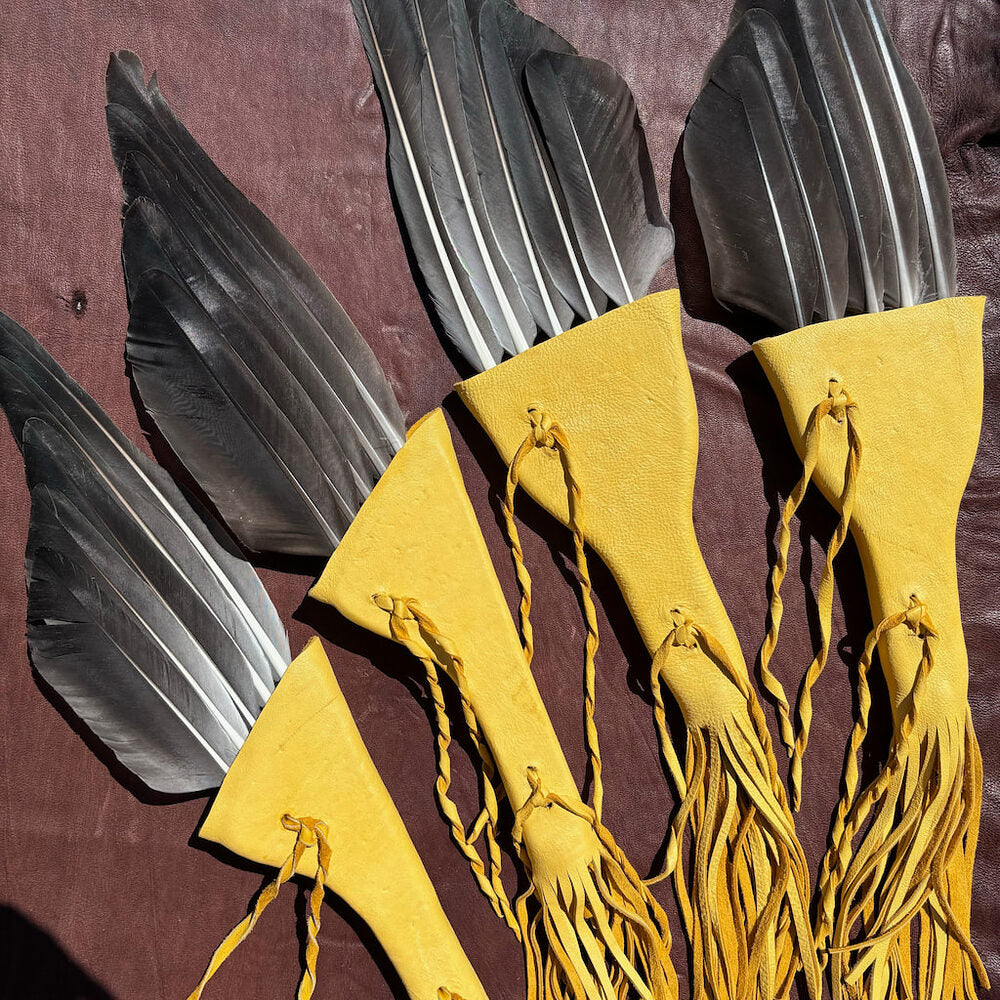 (Canada Only) Large Leather Wrapped Smudge Fan