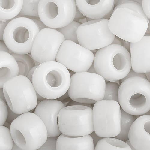 *9mm Crow/Pony Bead: Opaque White Mini Bag