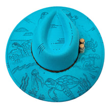 Load image into Gallery viewer, Turquoise Story Hat (Turtle Life Cycle/Sage)
