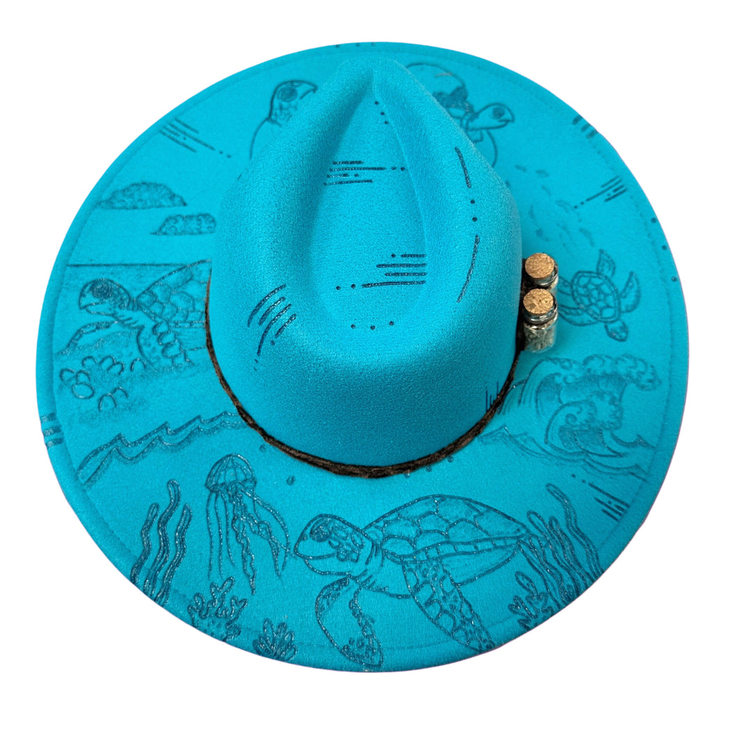 Turquoise Story Hat (Turtle Life Cycle/Sage)