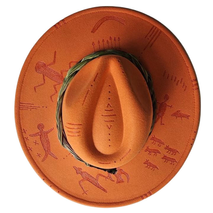 Orange Hat (Pictograph & Sweetgrass)