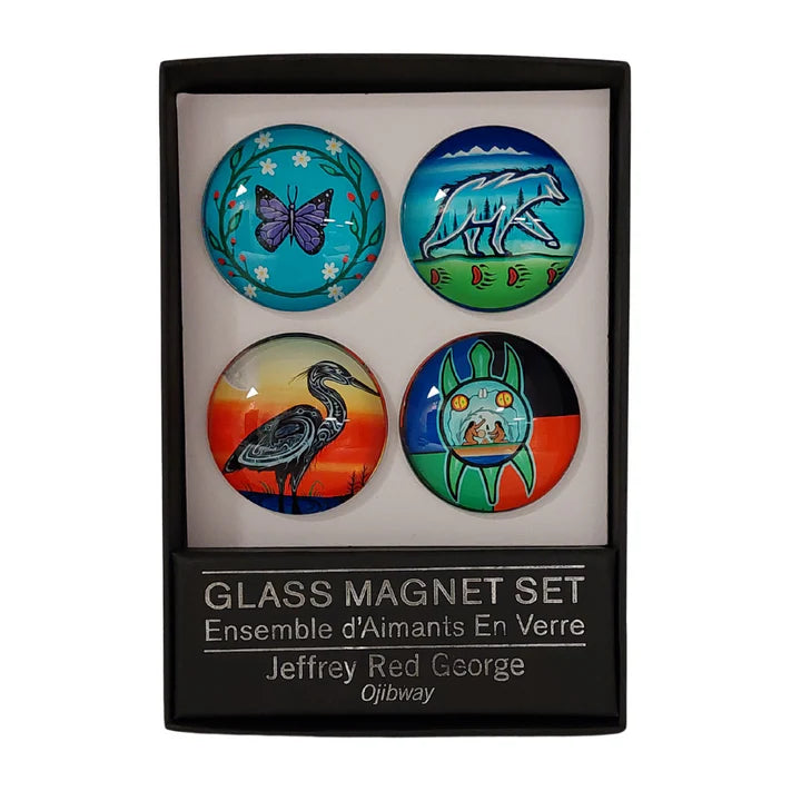 Glass Magnet Set- Jeffrey Red George- Ojibway