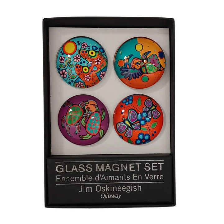 Glass Magnet Set- Jim Oskineegish- Ojibway