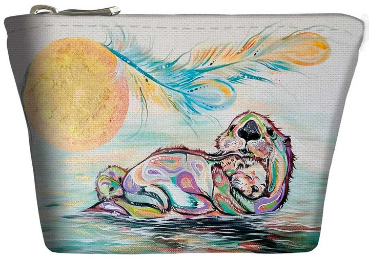 Coin Purse- Otter Family by Carla Joseph