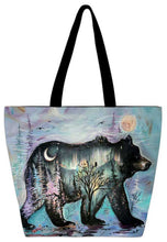 Load image into Gallery viewer, Midnight Bear Tote Bag by artist Carla Joseph
