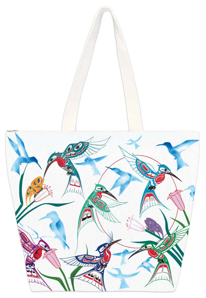 Garden of Hummingbirds Tote Bag by artist Richard Shorty