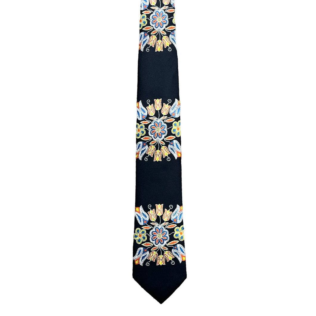 Deb Malcolm Silver Threads Artist Design Silk Tie