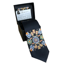 Load image into Gallery viewer, Deb Malcolm Silver Threads Artist Design Silk Tie
