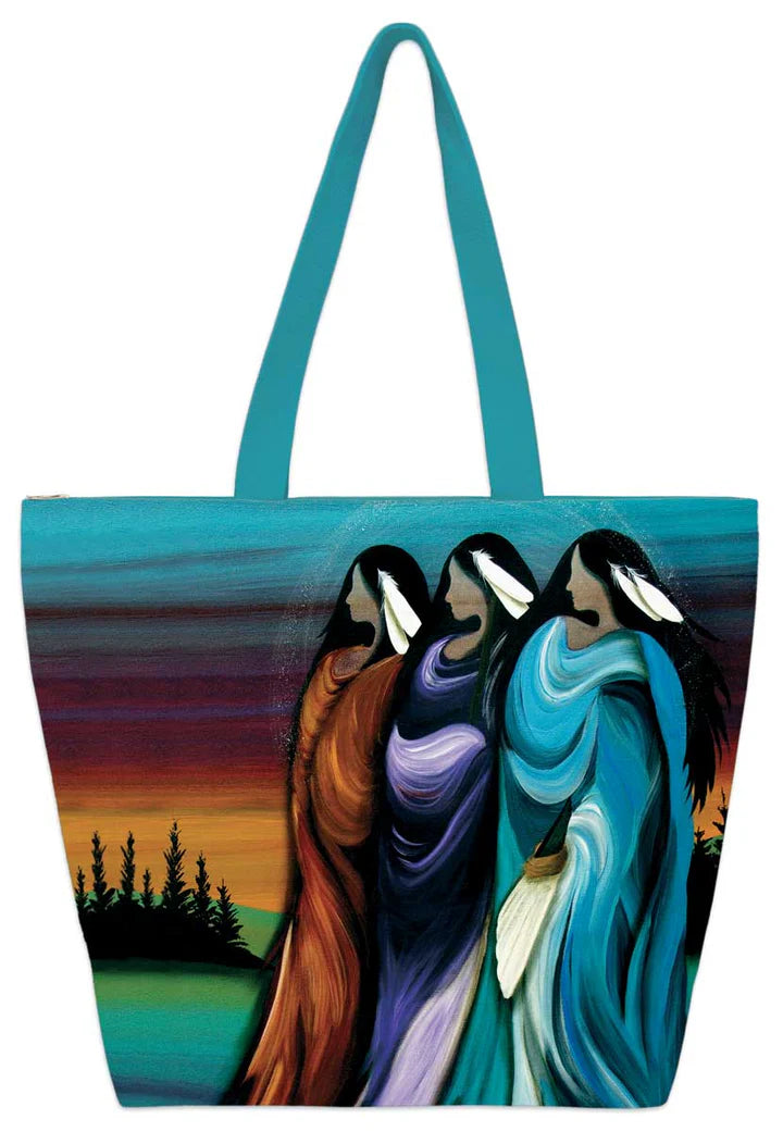 Three Sisters Tote Bag by artist Betty Albert -Cree