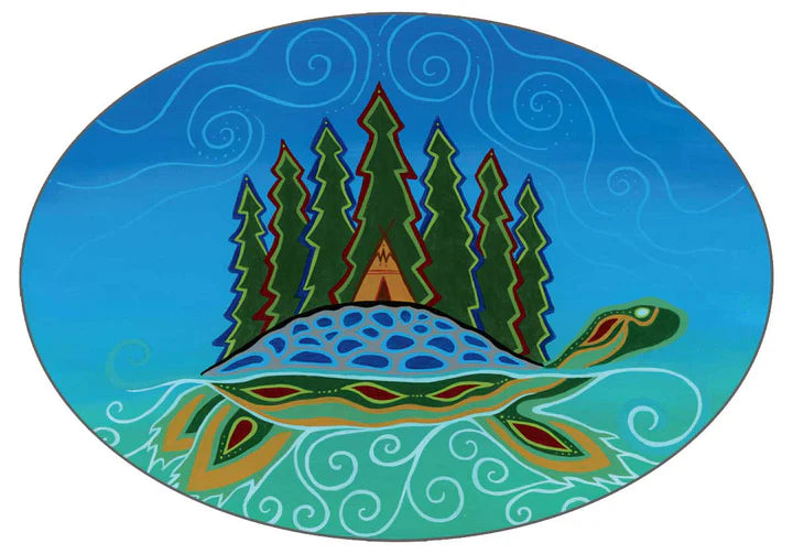 Sticker- Turtle Island by Patrick Hunter - Ojibway