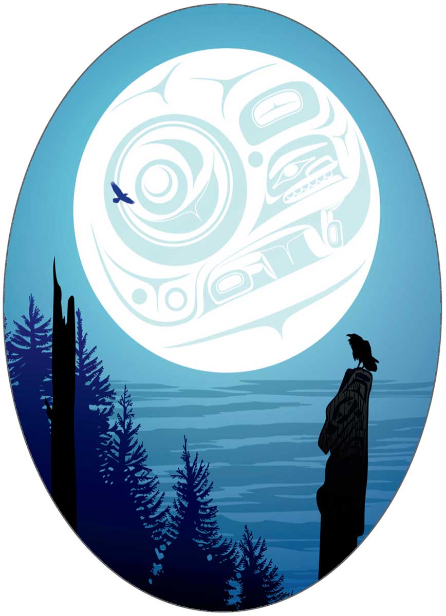 Sticker- Full Moon Raven by Mark Preston- Tingit