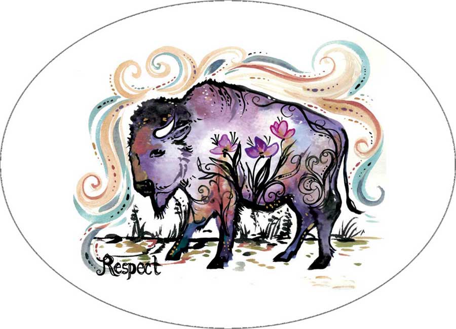 Sticker- Respect by Carla Joseph- Métis/Cree