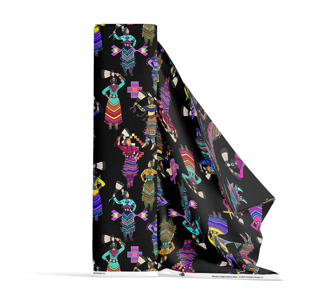 Women's Jingle Dancers Black Large Fabric