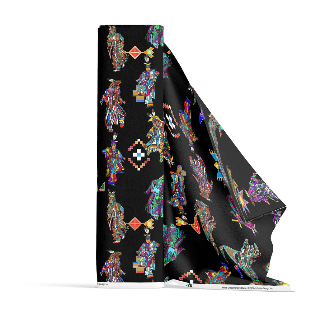 Men’s Grass Dancers Black Large Fabric