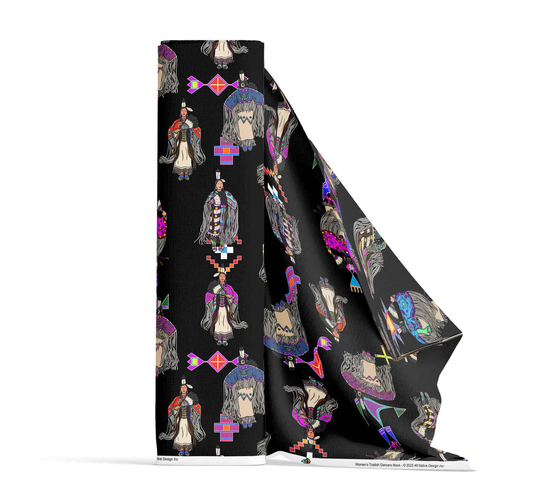 Women's Traditional Dancers Black Large Fabric