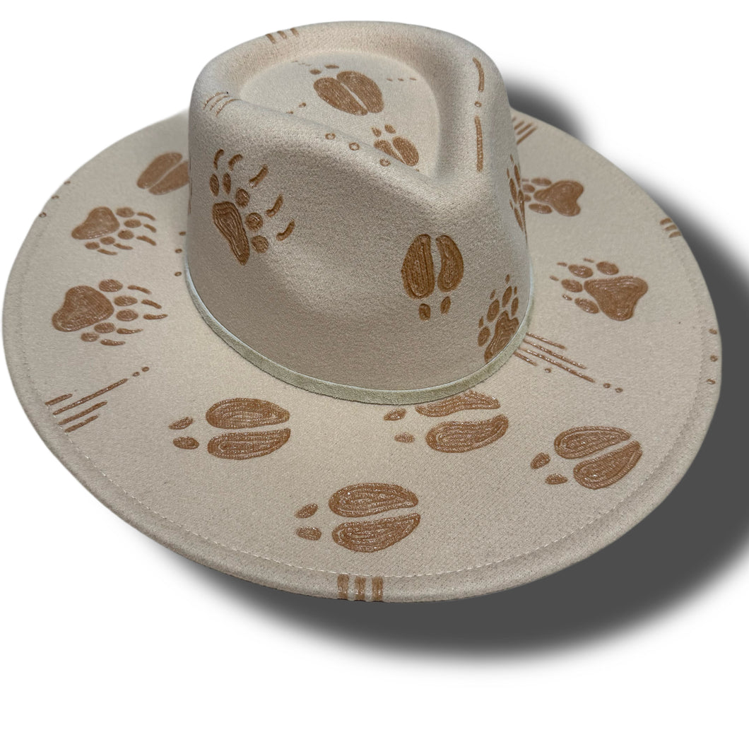 Cream Hat (Animal Tracks Full Design)