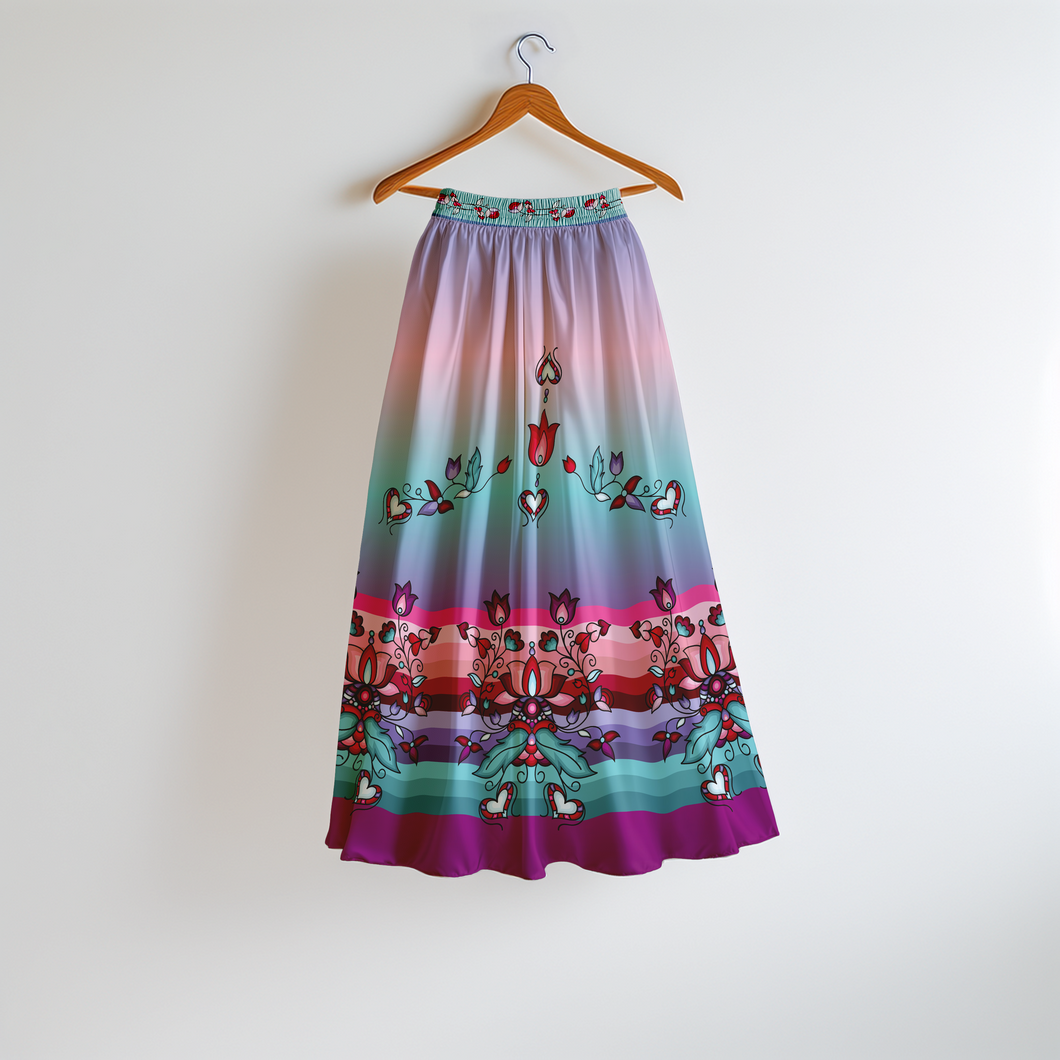 (49 Design) Snowlit Petal Dreams Skirt