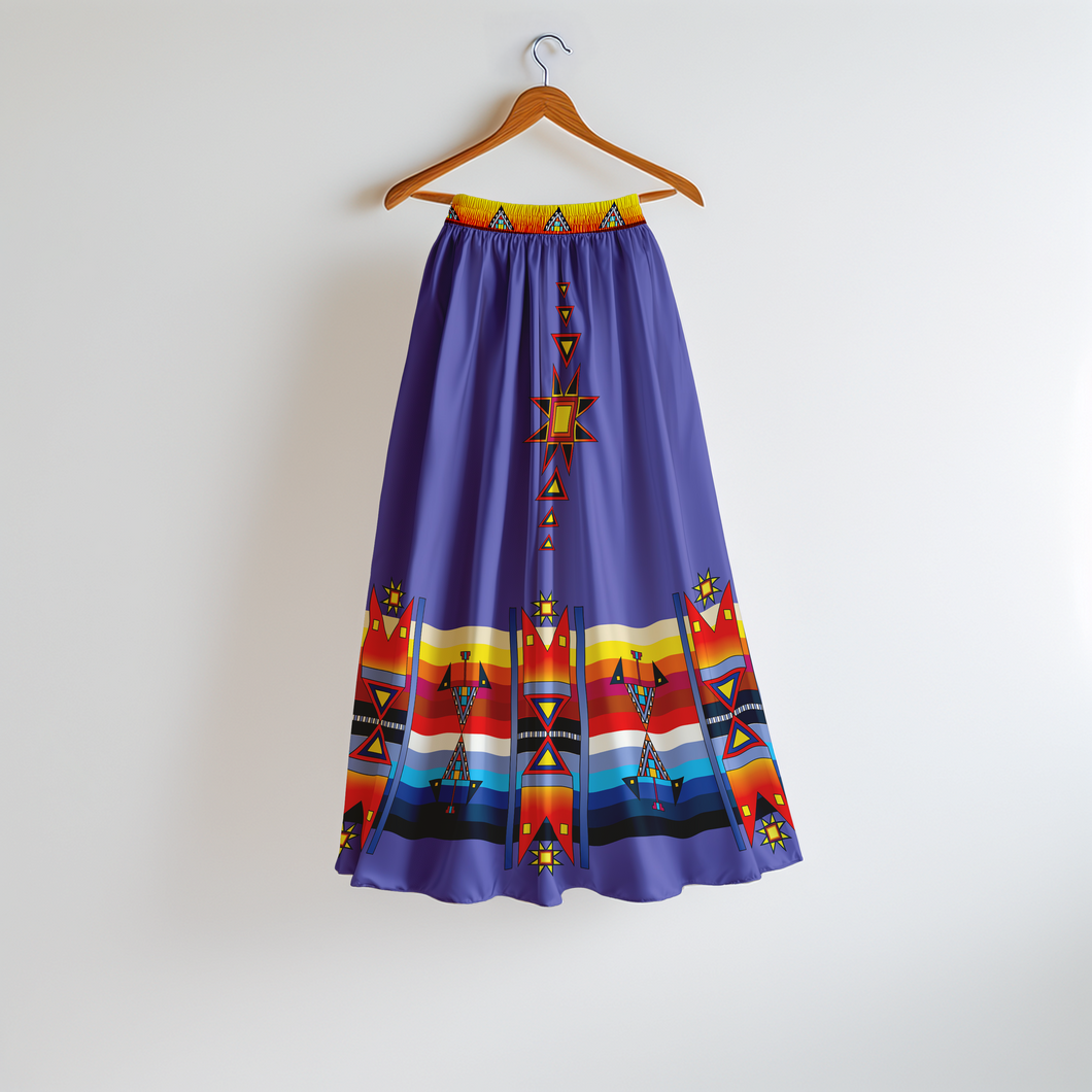 (49 Design) Morning Star Geometric Skirt