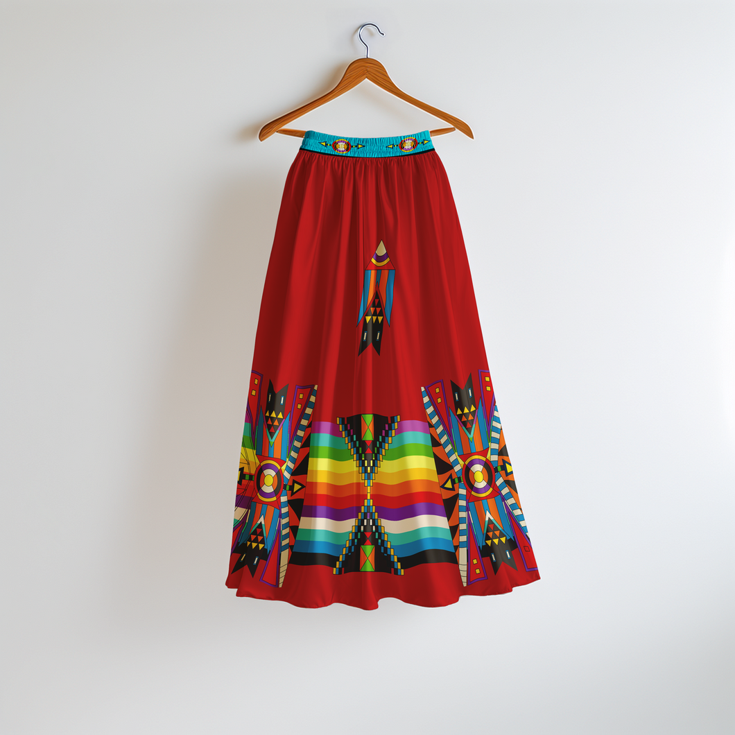 (49 Design) Blooming Spirit Geometric Skirt