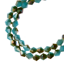 Load image into Gallery viewer, Bicone 2 Strand 7"- 8mm Opaque Blue with Half Champagne Luster

