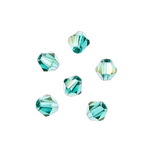 Load image into Gallery viewer, Bicone 2 Strand 7"- 4mm Transparent Dark Green AB
