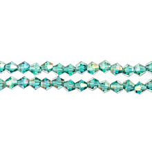 Load image into Gallery viewer, Bicone 2 Strand 7"- 4mm Transparent Dark Green AB
