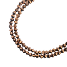 Load image into Gallery viewer, Bicone 2 Strand 7"- 4mm Opaque Copper Iris

