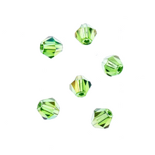 Load image into Gallery viewer, Bicone 2 Strand 7"- 4mm Transparent Green AB
