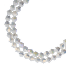 Load image into Gallery viewer, Bicone 2 Strand 7"- 6mm Opaque White AB
