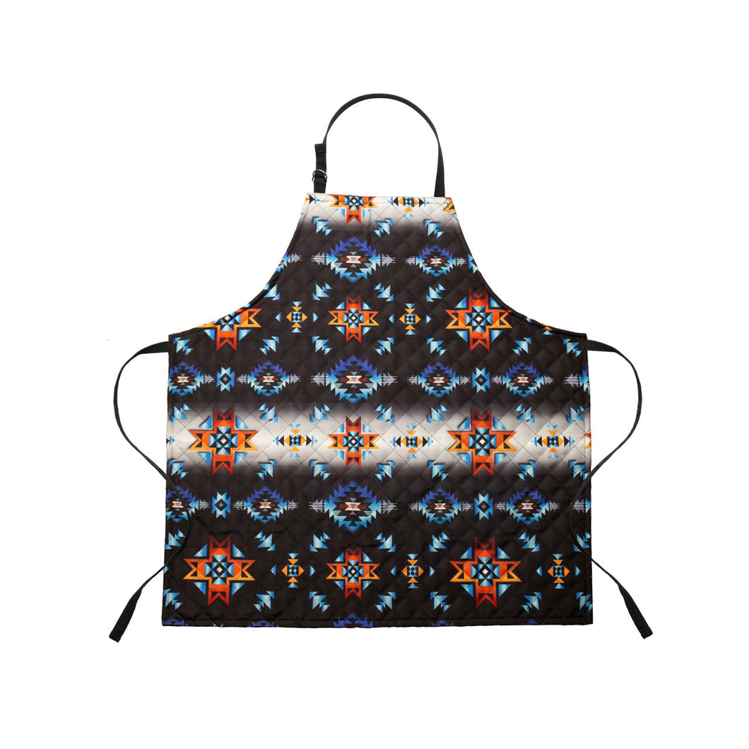 *Quilted Apron, Diamond Star - Black