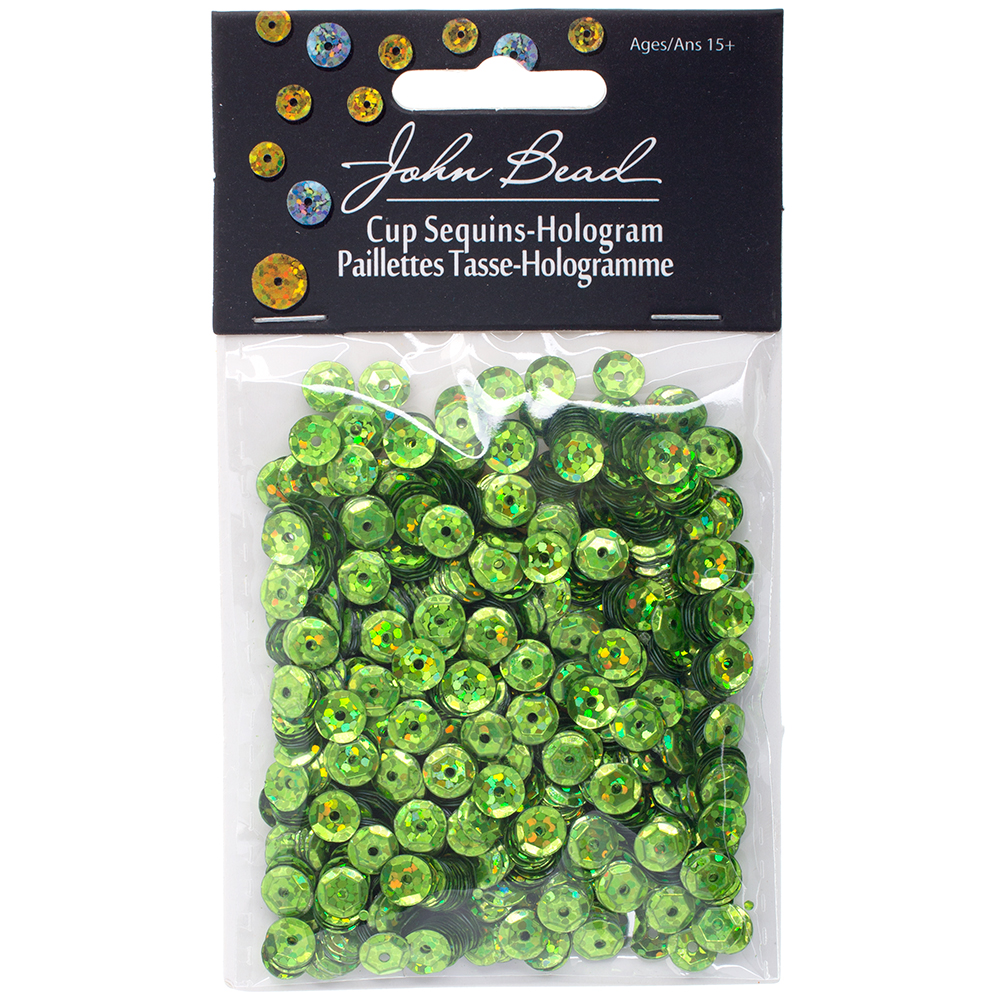 Sequins Round 6mm Hologram Lime Green