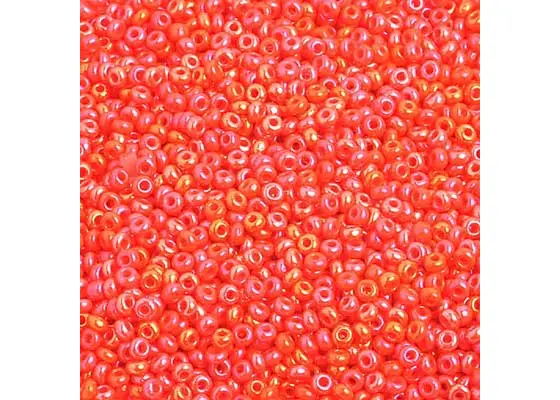 (Half Hank) Czech Seed Bead 10/0 Opaque Orange AB