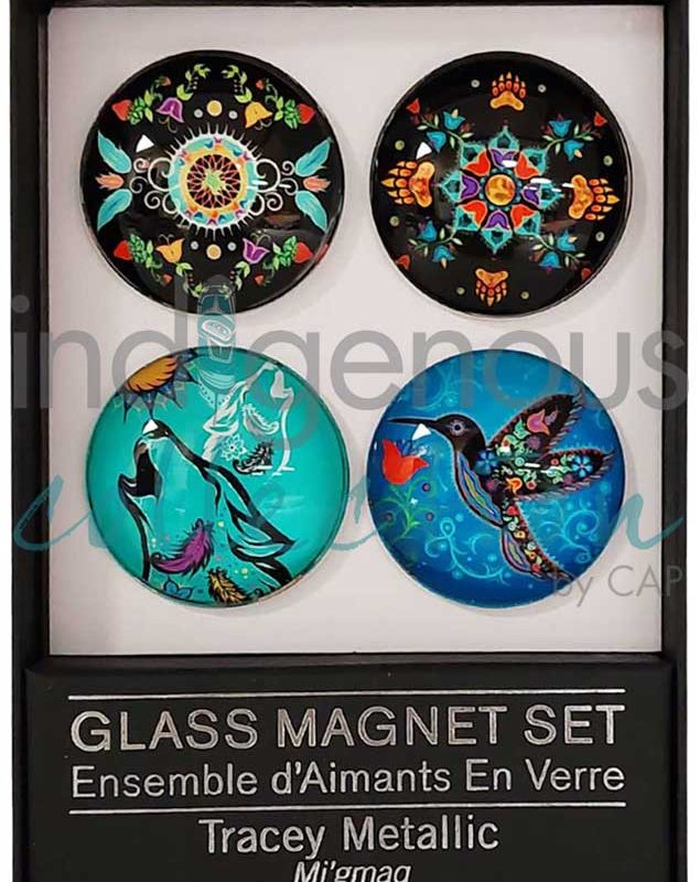 Glass Magnet Set- Tracey Metallic -Mi’gmaq