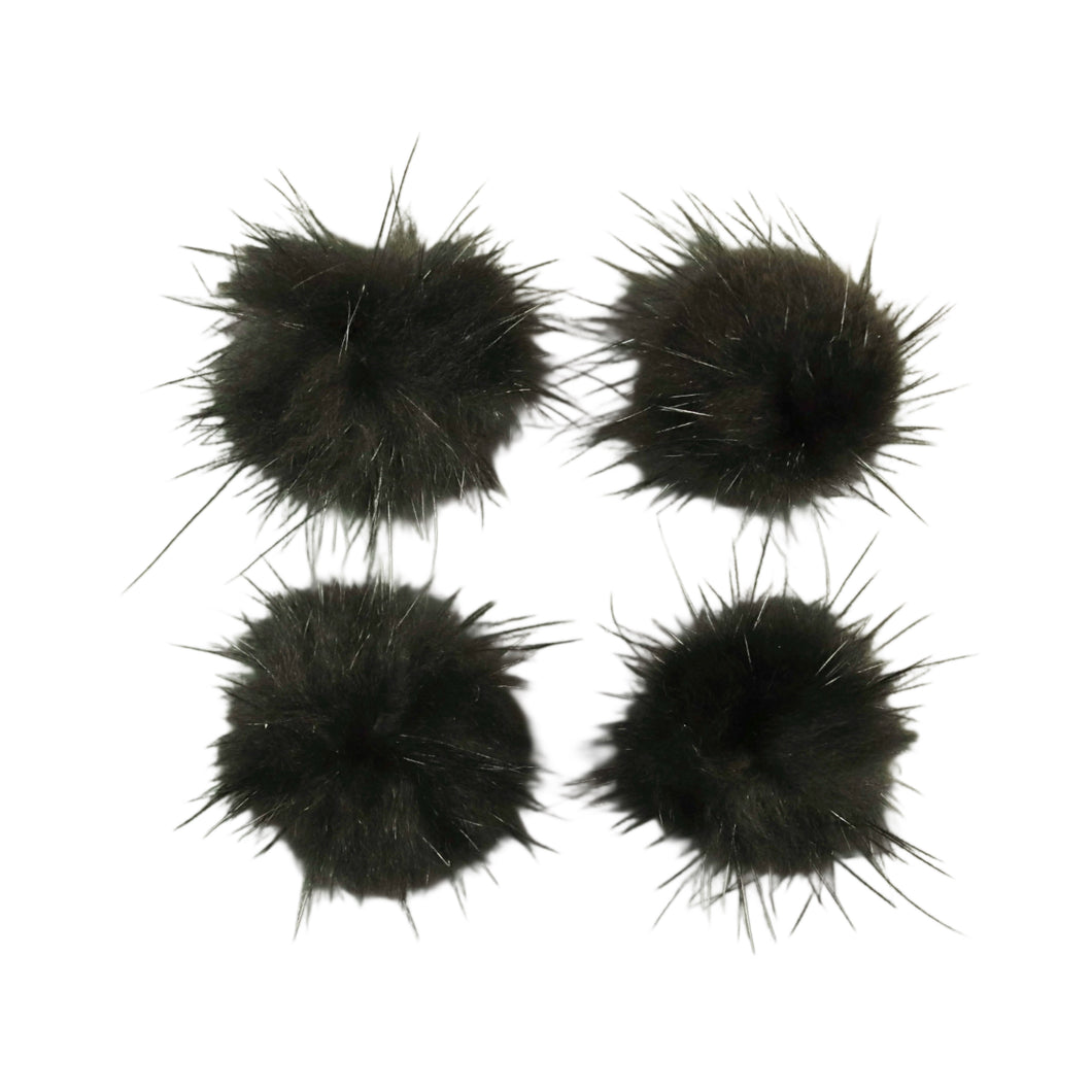 (Canada Only) 4-Pack Mink Pompom - Black