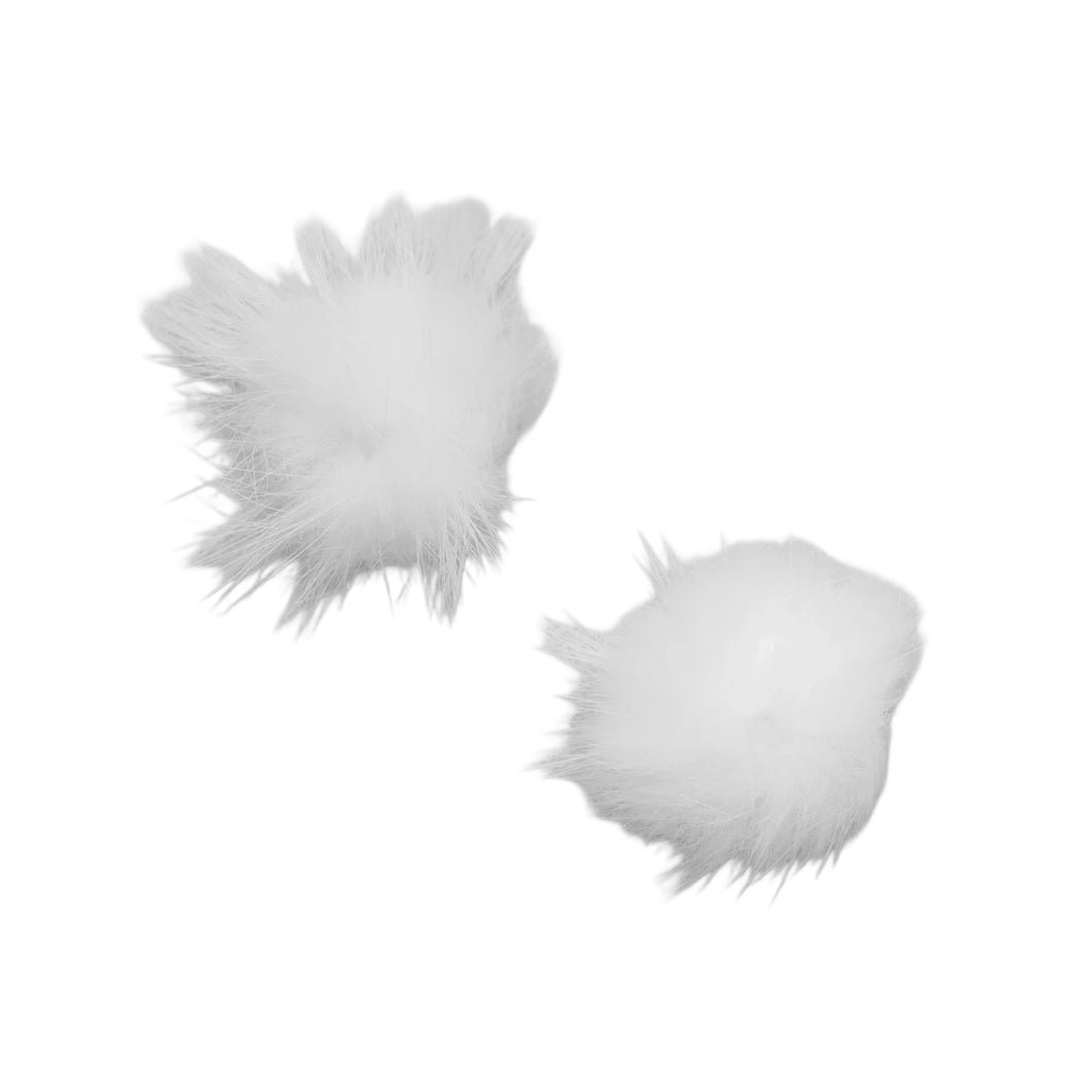 (Canada Only) 4-Pack Mink Pompom - White