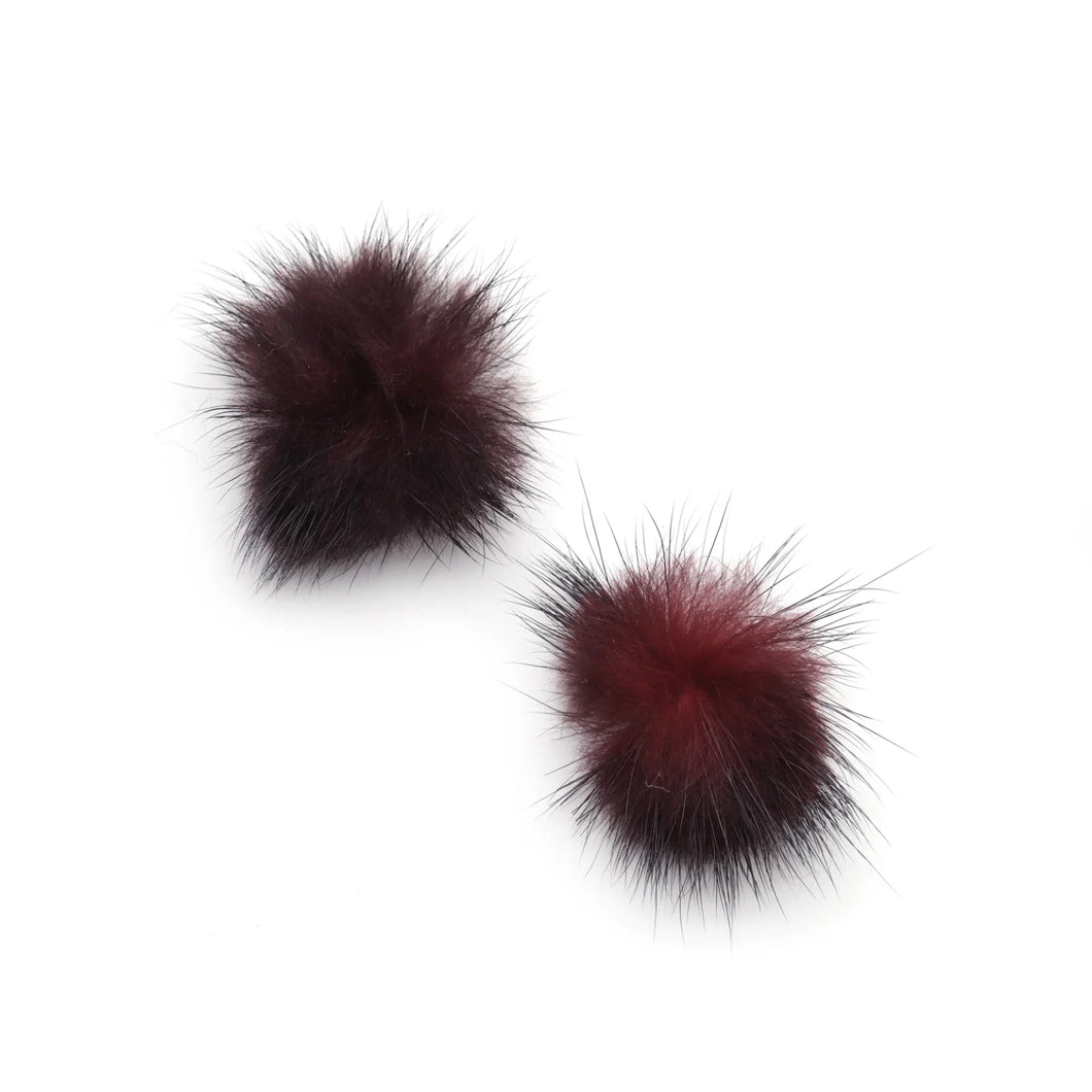 (Canada Only) 4-Pack Mink Pompom - Dark Cherry