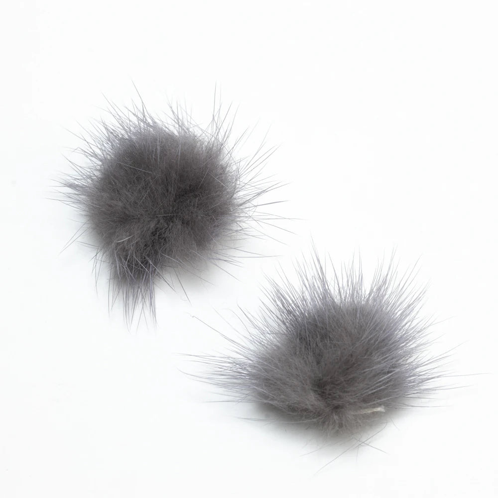 (Canada Only) 4-Pack Mink Pompom - Warm Grey