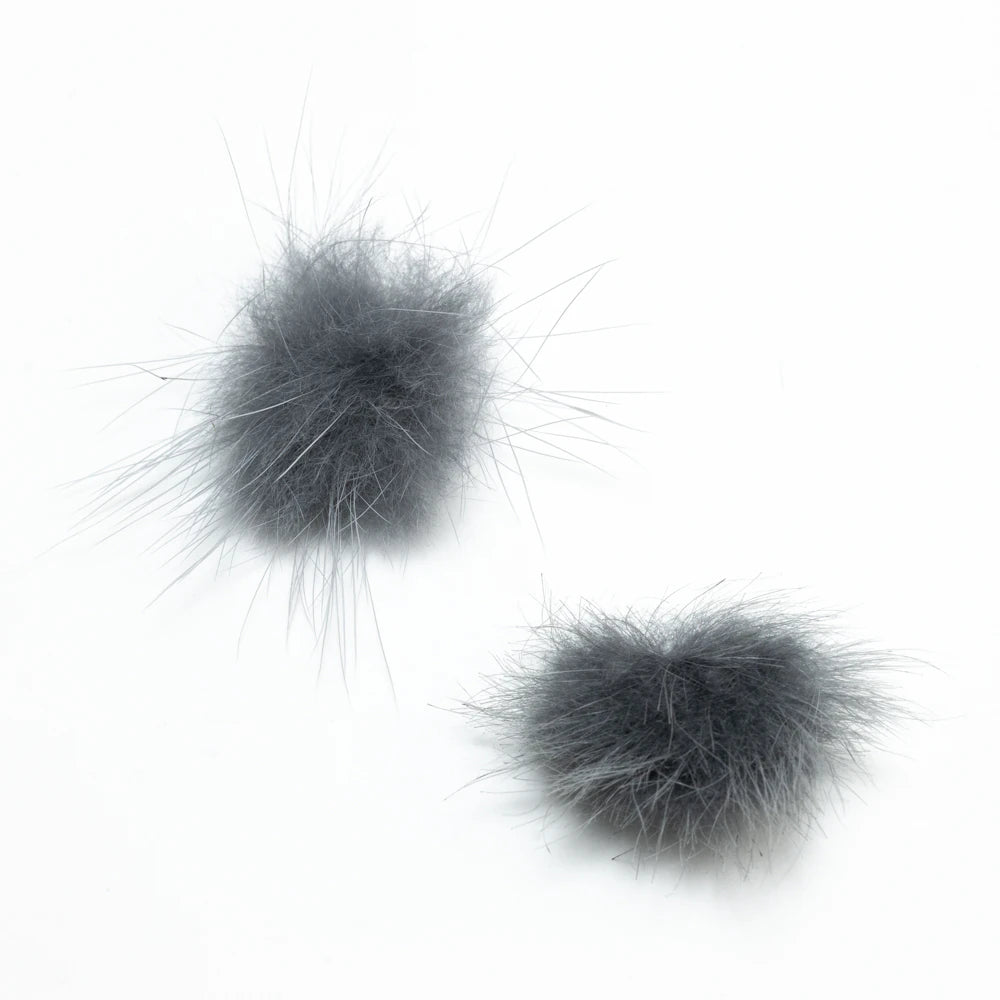 (Canada Only) 4-Pack Mink Pompom - Dark Grey