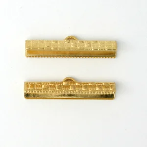 (10/pack) Crimp End 24k Gold Plated 25mm