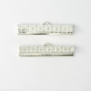 (10/pack) Crimp End Silver Plated 25mm