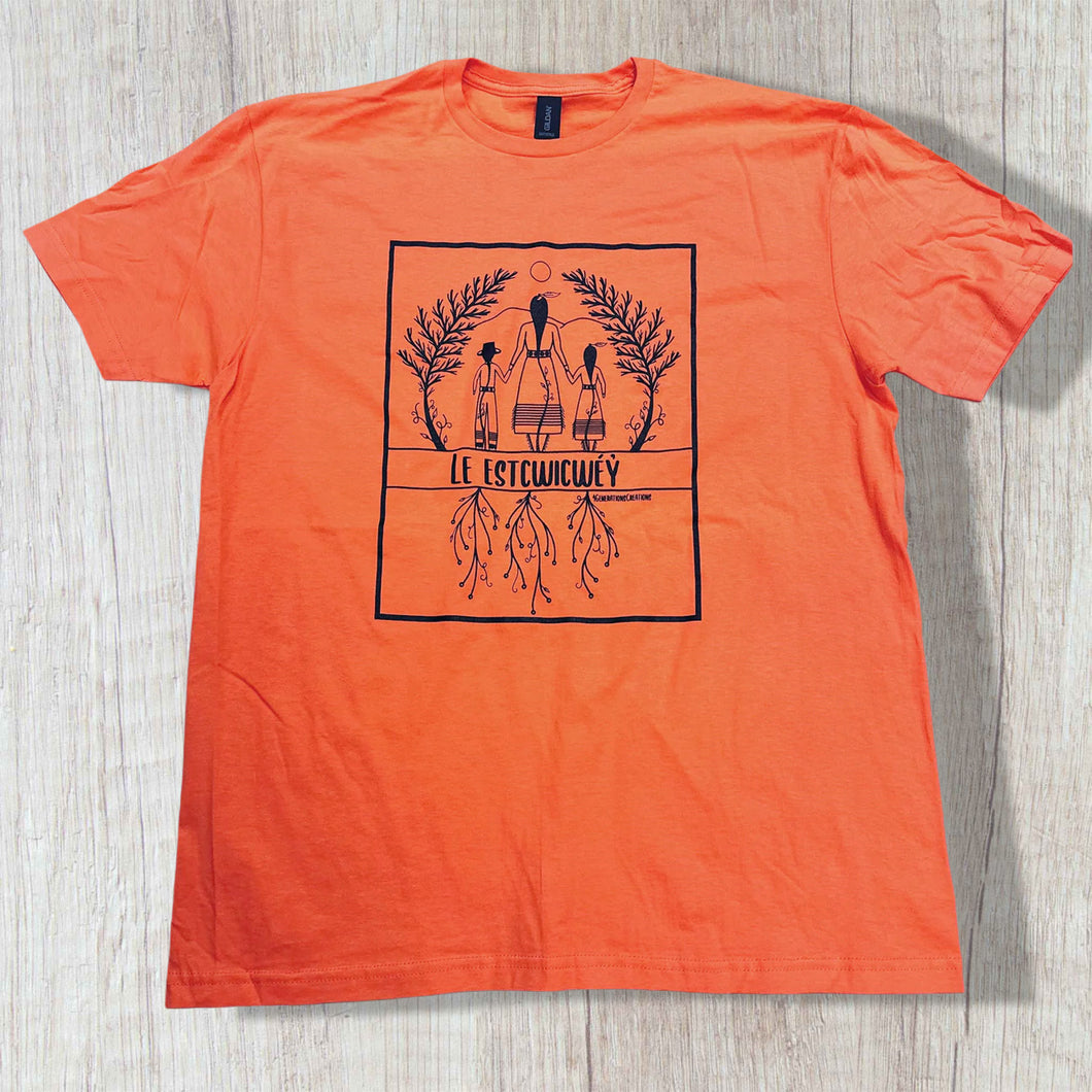 LE ESTCWICWÉY̓ (“THE MISSING”) Orange Unisex Adult T-shirt