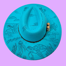 Load image into Gallery viewer, Turquoise Story Hat (Turtle Life Cycle/Sage)
