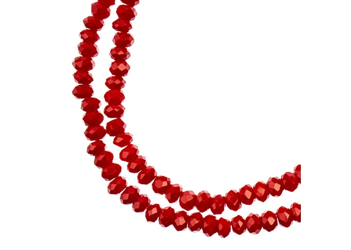 *Rondelle 1.5x2.5mm Opaque red