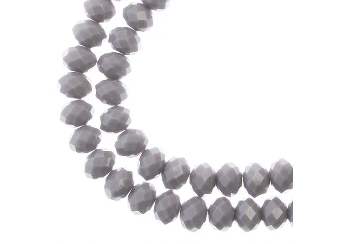 *Rondelle 6x8mm Opaque Grey