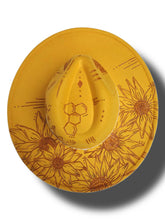 Load image into Gallery viewer, Mustard Yellow Hat (Sunflower Half Design)
